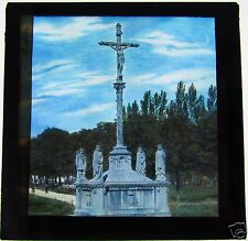 Lanterna mágica de vidro colorida LOURDES CROSS C1900 FRANÇA comprar usado  Enviando para Brazil