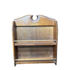 Suporte de parede de madeira vintage - rack de especiarias duas seções - algum desgaste - núcleo de casa de campo  comprar usado  Enviando para Brazil