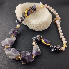 Colar de pérolas rosa brutas ametista pedra preciosa natural joia boêmia feita à mão comprar usado Colar de pérolas rosa brutas ametista pedra preciosa natural joia boêmia feita à mão comprar usado  Enviando para Brazil