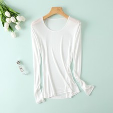 Camiseta feminina de seda amoreira manga longa colete aquecido jaqueta aquecida comprar usado  Enviando para Brazil