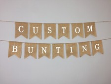 BUNTING PERSONALIZADO. LETRAS HESSIANAS, BRANCAS OU DOURADAS. LETRAS GRANDES. comprar usado  Enviando para Brazil