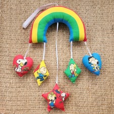 Usado, Tecido de pelúcia vintage Peanuts Snoopy Charlie marrom pendurado arco-íris móvel 🌈 comprar usado  Enviando para Brazil