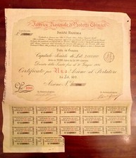 Certificato azionario fabbrica usato  Genova