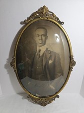Usado, Quadro e moldura de vidro bolha convexa bronze oval vitoriano antigo preto americano comprar usado  Enviando para Brazil