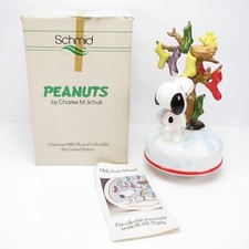 Peanuts Snoopy "Waiting For Santa" Vintage 1980 Schmid Music Box O Tannenbaum comprar usado  Enviando para Brazil