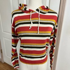 Blusa pulôver listrada cropped multicolorida manga longa leve casual P comprar usado  Enviando para Brazil