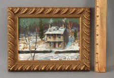 Pintura de inverno pequena assinada por CHRISTOPHER WILLETT Bucks County Buckingham PA para casa comprar usado Pintura de inverno pequena assinada por CHRISTOPHER WILLETT Bucks County Buckingham PA para casa comprar usado  Enviando para Brazil