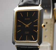 Relógio de quartzo masculino quadrado preto 26 mm vintage Citizen Exceed 2900 4-796233 estado perfeito, usado comprar usado  Enviando para Brazil