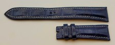Pulseira de relógio azul jacaré genuína fabricante de equipamento original Jean Rousseau Paris 20/16mm, 63+125mm comprar usado  Enviando para Brazil