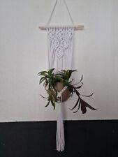 Kwietnik makrama biały na doniczkę 13-18cm Rękodzieło Handmade na sprzedaż  PL