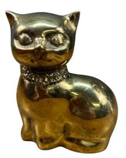 "Figura de gato MCM vintage de latón con cuello de 4,5"""  segunda mano  Embacar hacia Mexico
