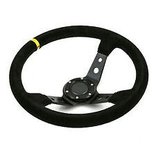 Volant tulipé 350mm peau retournée Course, Rallye, Circuit, Drift avec Klaxon comprar usado  Enviando para Brazil