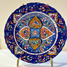 Placa de pared de cerámica turca IZNIK de 7" pintura en relieve patrón floral elevado cerámica segunda mano  Embacar hacia Argentina