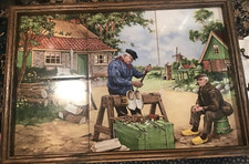 1984 Prato de madeira holandês 6 azulejos cerâmicos 'The Shoe Maker' por JC vanHunniks 18x12 comprar usado  Enviando para Brazil