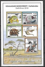 Botsuana 2018 vida silvestre fauna animales animales animales serpiente tortuga rana compl MS MNH segunda mano  Embacar hacia Mexico