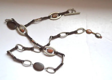 Cinto de corrente marrom feito à mão contas de pedras boêmio hippie 26"-34 Lindo! comprar usado  Enviando para Brazil