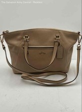 Bolsa satchel Coach feminina couro marrom pradaria alça destacável bolsos, usado comprar usado  Enviando para Brazil