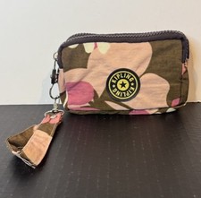 Mini carteira de pulso Kipling EUA zíper triplo rosa marrom branco padrão flor comprar usado  Enviando para Brazil