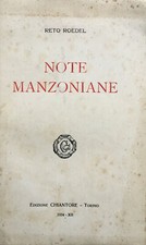Notas Manzonianas. ROEDEL Reto: 1934 comprar usado  Enviando para Brazil