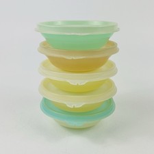 Mini tigelas vintage Tupperware pastel transparente #154 lote de 5 com tampas lidas comprar usado Mini tigelas vintage Tupperware pastel transparente #154 lote de 5 com tampas lidas comprar usado  Enviando para Brazil
