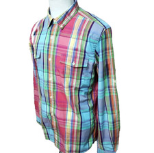 Camisa esportiva masculina Tommy Hilfiger ajuste personalizado tamanho M xadrez algodão mangas compridas comprar usado  Enviando para Brazil