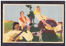 Cartolina costumi sardi usato  Italia