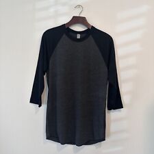 Raglan de beisebol American Apparel - mangas 3/4 | Preto e carvão | Unissex GG comprar usado  Enviando para Brazil