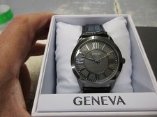 Novo Antigo Estoque Genebra Relógio de Quartzo Masculino Tom Gunmetal Mostrador Numeral Romano comprar usado  Enviando para Brazil