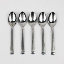 Lote de 5 colheres de sopa de talheres de aço inoxidável fosco prata internacional Riverton, usado comprar usado  Enviando para Brazil