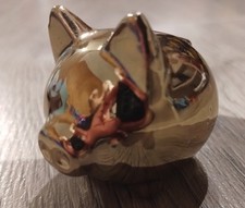 Gold ceramic piggy for sale  SPALDING