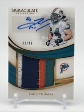 2019 Immaculate Zach Thomas 4 cores adesivo autografado 33/49 HOF Miami jogador adesivo usado, usado comprar usado  Enviando para Brazil