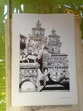 Litografia castello ferrara usato  Bologna