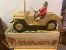 VINTAGE 1970'S HASBRO GI JOE DESERT PATROL ADVENTURE JIPE, FIGURA, ACESSÓRIOS, CAIXA comprar usado  Enviando para Brazil