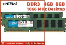 CRUCIAL 4GB 8GB DDR3 1066 MHz PC3-8500 Desktop DIMM 240-Pin Memory RAM 8500U, usado comprar usado  Enviando para Brazil