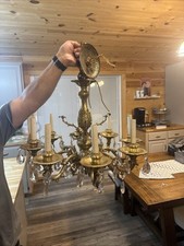 Vintage brass crystal for sale  Medford