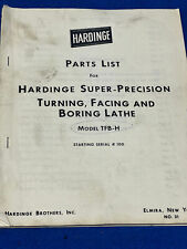 Hardinge parts list for sale  Bay Shore