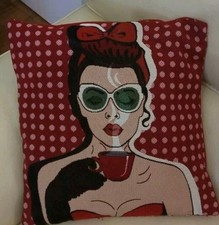 Housse coussin rouge d'occasion  Saint-Chamond