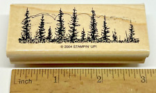 Stampin' Up! Carimbo de borracha Tree Line Evergreen Pine Landscape Border madeira comprar usado  Enviando para Brazil
