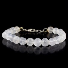 Pulseira fabulosa de quartzo branco 118,00 cts formato redondo com miçangas VK 01 E569 comprar usado  Enviando para Brazil