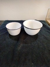 Tigelas de mistura vintage de metal com revestimento de porcelana médias e pequenas , usado comprar usado  Enviando para Brazil