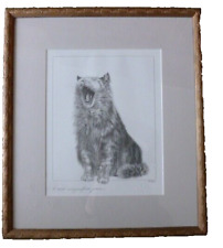 Framed signed cat for sale  BOURNEMOUTH