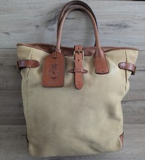 Usado, Bolsa tote Polo Ralph Lauren vintage lona couro safári bege marrom comprar usado  Enviando para Brazil