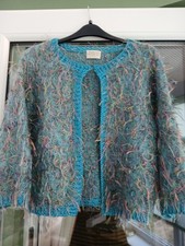 Handmade turquoise cardigan for sale  LYTHAM ST. ANNES