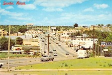 1973 Santa Rosa NM Route 66 posto de gasolina fileira Conoco Mobil cartão postal 4x6 NC21 comprar usado  Enviando para Brazil
