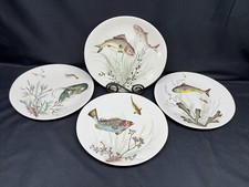 Johnson Brothers "PESCADO" (crema) Inglaterra ~ Juego de 4 diseños ~ Platos de cena ovalados segunda mano  Embacar hacia Mexico