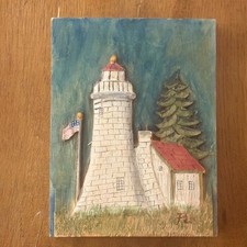 Hand carved lighthouse for sale  Chapin