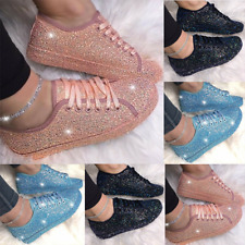 Tênis de corrida feminino moda glitter com cadarço casual esportes sapatos de caminhada tamanho comprar usado  Enviando para Brazil