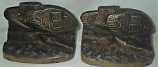 ANTIGO C.J.O. JUDD FERRO FUNDIDO WW I EUA EXÉRCITO GUERRA TANQUE TRINCHEIRA ARTE CONCHA BOOKENDS comprar usado  Enviando para Brazil