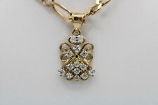 Pingente deslumbrante feminino corte redondo simulado diamante folheado a ouro amarelo 14k comprar usado  Enviando para Brazil