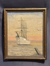 Usado, Small Antique Nautical Maritime Oil on Canvas Ship Painting  comprar usado Usado, Small Antique Nautical Maritime Oil on Canvas Ship Painting  comprar usado  Enviando para Brazil